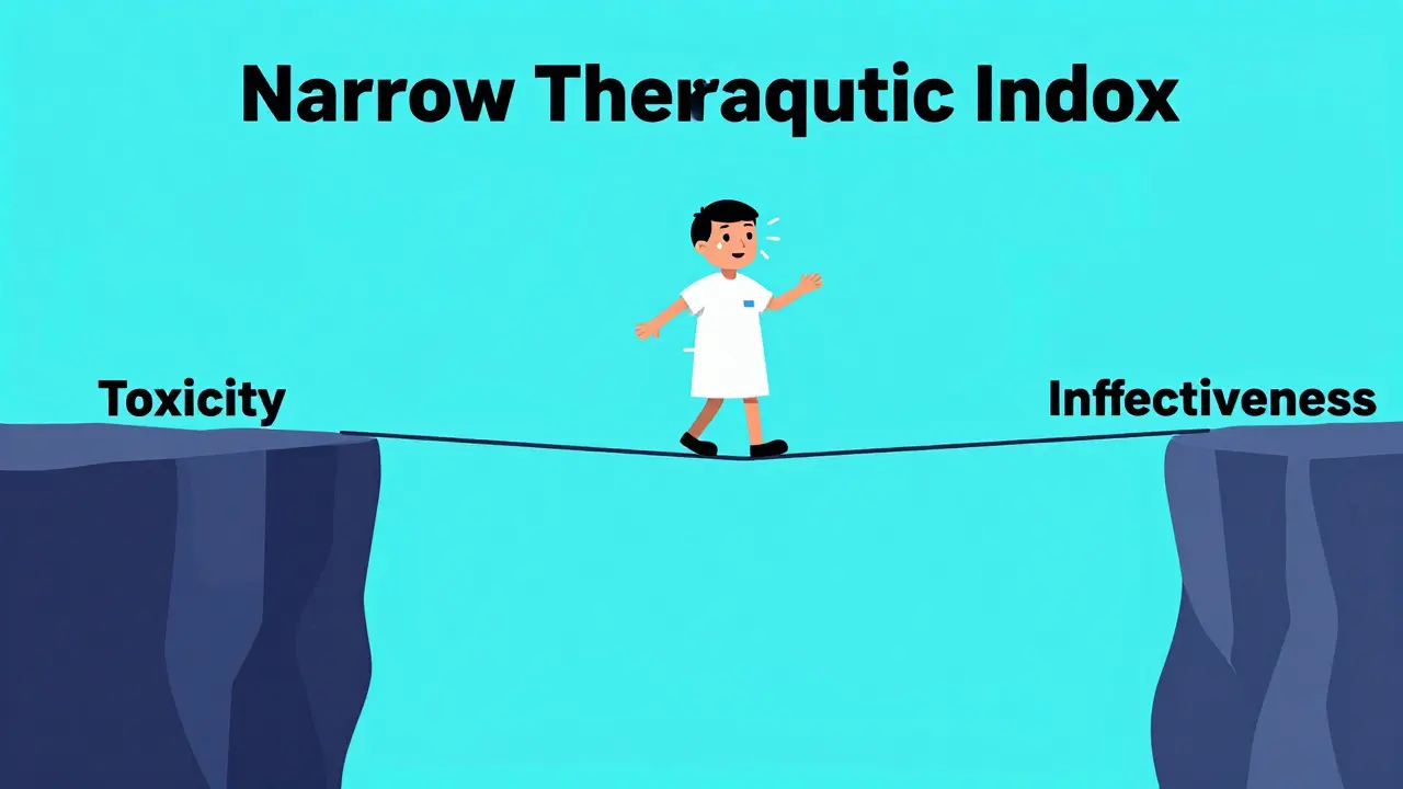 A character balancing on a tightrope between toxicity and ineffectiveness.