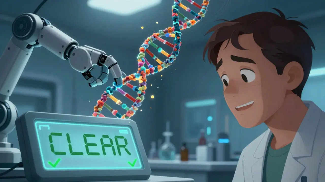 Futuristic lab scene depicting advanced allergy testing technology