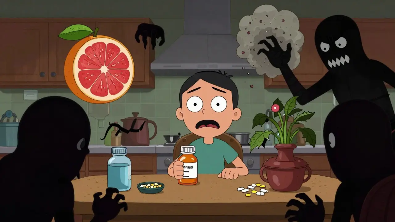 Illustration of scary drug interaction monsters